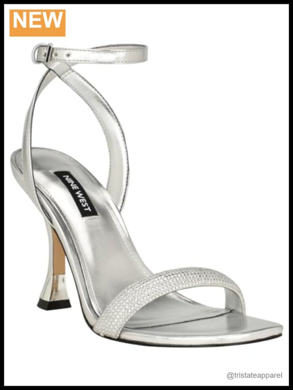 Nine West Nyra High Heel Square Toe Bubbled Strap Dress Sandals